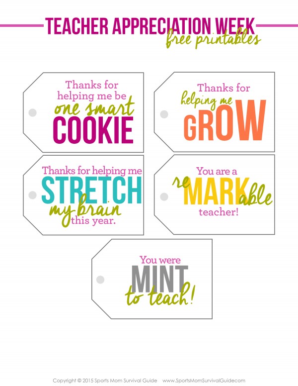 Quick And EASY Teacher Appreciation Week Gifts Free Printables 