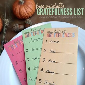 Thanksgiving Gratefulness Printable
