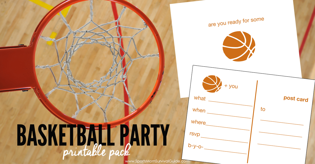 Basketball Party Printable Pack | | SportsMomSurvivalGuide.com
