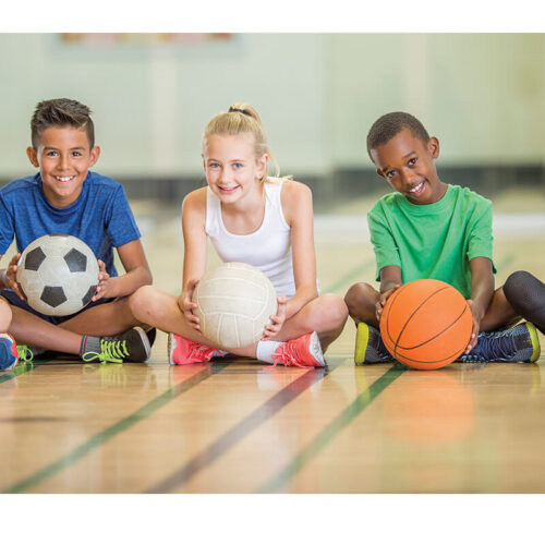 Young Athletes on a basketball court