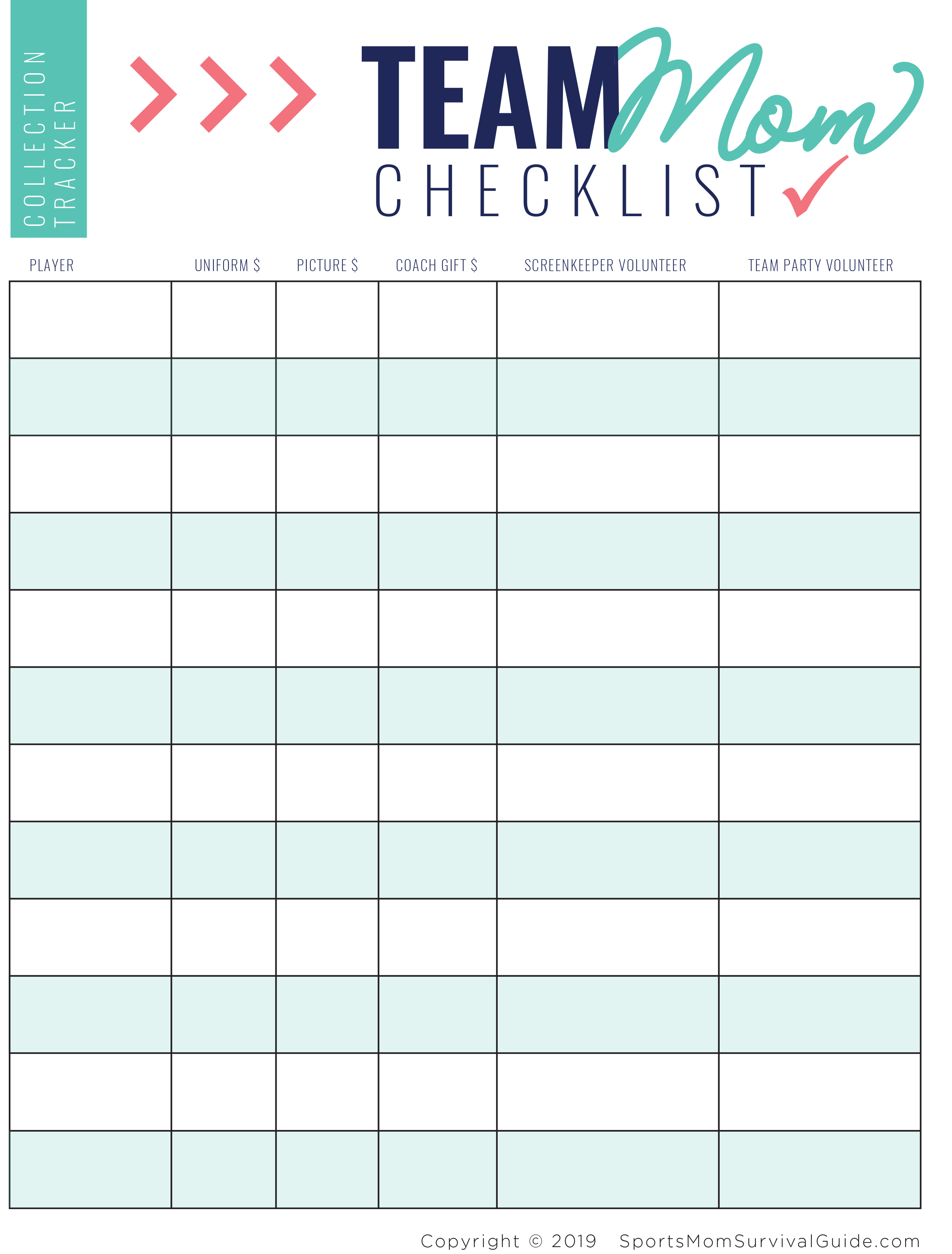  DOWNLOAD Sports Mom To Do Checklist Schedule Templates